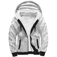Lotu Tamaiti White Sunday Sherpa Hoodie Pacific Plumeria Flowers - White Version LT9 Unisex White - Polynesian Pride