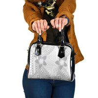 Lotu Tamaiti White Sunday Shoulder Handbag Pacific Plumeria Flowers - White Version LT9 One Size White - Polynesian Pride