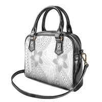 Lotu Tamaiti White Sunday Shoulder Handbag Pacific Plumeria Flowers - White Version LT9 - Polynesian Pride