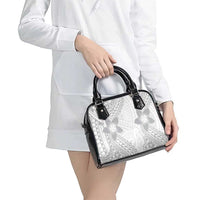 Lotu Tamaiti White Sunday Shoulder Handbag Pacific Plumeria Flowers - White Version LT9 - Polynesian Pride