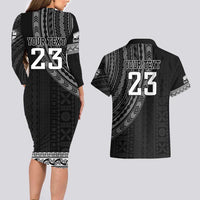 Custom Fiji New Zealand Rugby Couples Matching Long Sleeve Bodycon Dress and Hawaiian Shirt Make History Together LT9 - Polynesian Pride