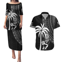 Custom Fiji New Zealand Rugby Couples Matching Puletasi and Hawaiian Shirt Make History Together LT9 Black - Polynesian Pride