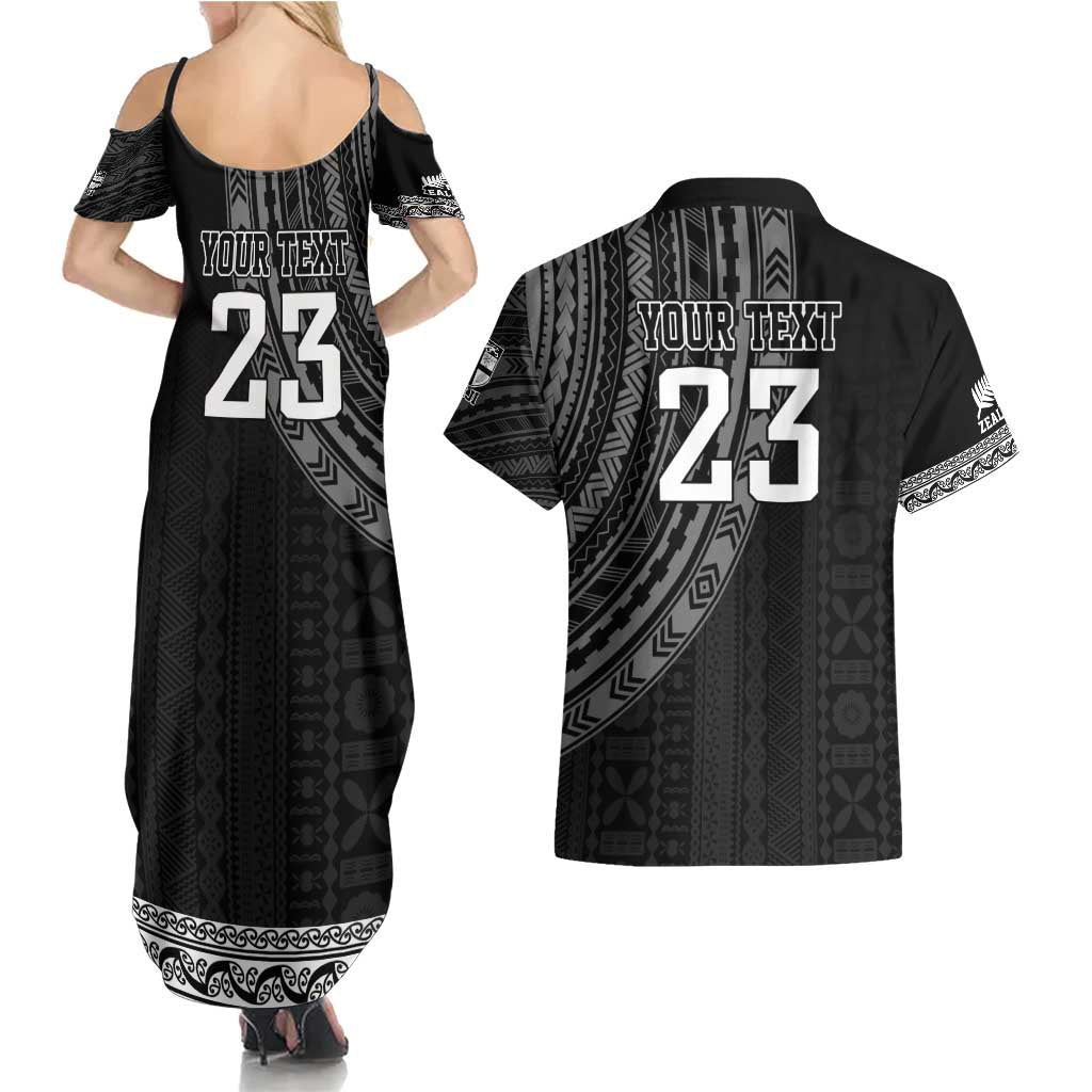 Custom Fiji New Zealand Rugby Couples Matching Summer Maxi Dress and Hawaiian Shirt Make History Together LT9 - Polynesian Pride