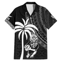 Custom Fiji New Zealand Rugby Family Matching Mermaid Dress and Hawaiian Shirt Make History Together LT9 Dad's Shirt - Short Sleeve Black - Polynesian Pride