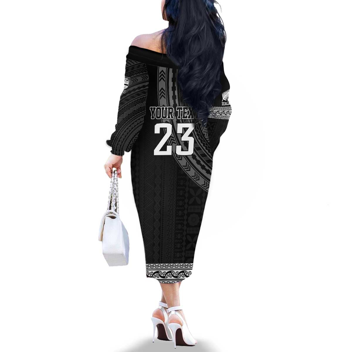 Custom Fiji New Zealand Rugby Family Matching Off The Shoulder Long Sleeve Dress and Hawaiian Shirt Make History Together LT9 - Polynesian Pride
