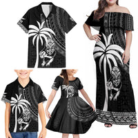 Custom Fiji New Zealand Rugby Family Matching Off Shoulder Maxi Dress and Hawaiian Shirt Make History Together LT9 - Polynesian Pride