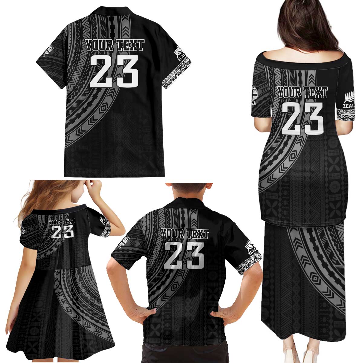 Custom Fiji New Zealand Rugby Family Matching Puletasi and Hawaiian Shirt Make History Together LT9 - Polynesian Pride