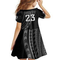 Custom Fiji New Zealand Rugby Kid Short Sleeve Dress Make History Together LT9 - Polynesian Pride