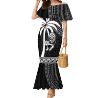 Custom Fiji New Zealand Rugby Mermaid Dress Make History Together LT9 Women Black - Polynesian Pride