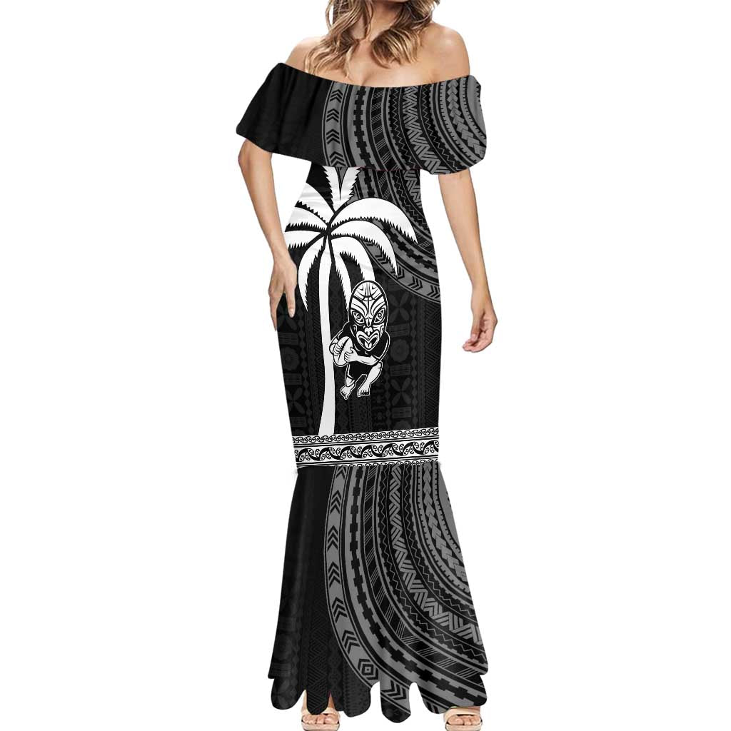 Custom Fiji New Zealand Rugby Mermaid Dress Make History Together LT9 - Polynesian Pride