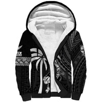 Custom Fiji New Zealand Rugby Sherpa Hoodie Make History Together LT9 Unisex Black - Polynesian Pride