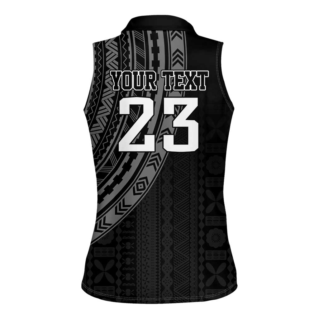 Custom Fiji New Zealand Rugby Women Sleeveless Polo Shirt Make History Together LT9 - Polynesian Pride