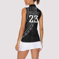 Custom Fiji New Zealand Rugby Women Sleeveless Polo Shirt Make History Together LT9 - Polynesian Pride