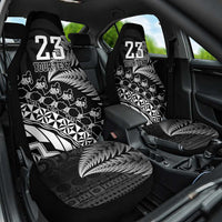 Custom Fiji New Zealand Rugby Car Seat Cover Cibi Dance with Black Fern LT9 One Size Black - Polynesian Pride