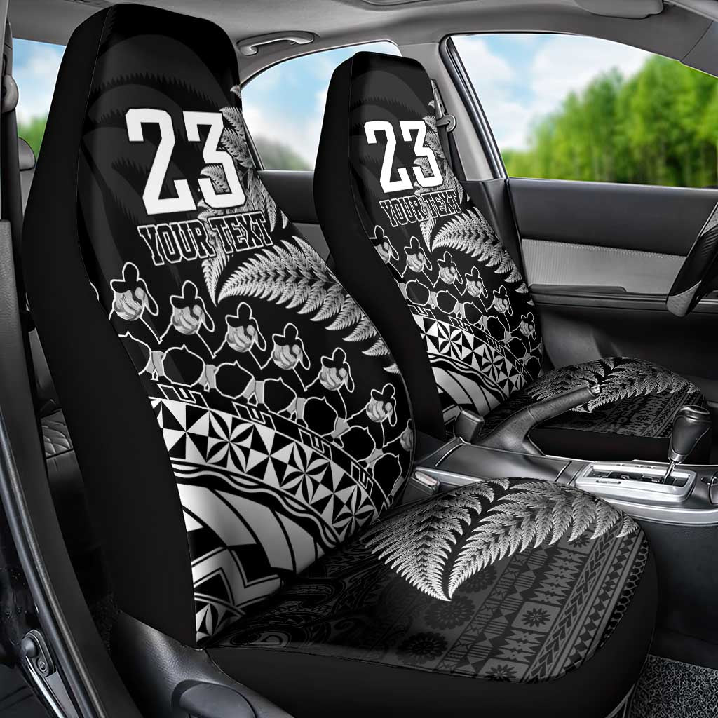 Custom Fiji New Zealand Rugby Car Seat Cover Cibi Dance with Black Fern LT9 - Polynesian Pride