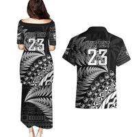 Custom Fiji New Zealand Rugby Couples Matching Puletasi and Hawaiian Shirt Cibi Dance with Black Fern LT9 - Polynesian Pride