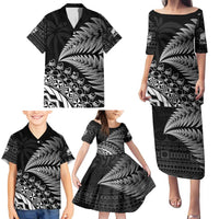 Custom Fiji New Zealand Rugby Family Matching Puletasi and Hawaiian Shirt Cibi Dance with Black Fern LT9 - Polynesian Pride