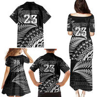 Custom Fiji New Zealand Rugby Family Matching Puletasi and Hawaiian Shirt Cibi Dance with Black Fern LT9 - Polynesian Pride