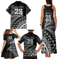 Custom Fiji New Zealand Rugby Family Matching Tank Maxi Dress and Hawaiian Shirt Cibi Dance with Black Fern LT9 - Polynesian Pride