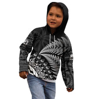 Custom Fiji New Zealand Rugby Kid Hoodie Cibi Dance with Black Fern LT9 - Polynesian Pride
