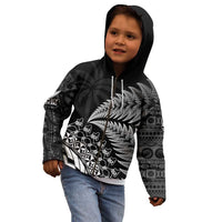 Custom Fiji New Zealand Rugby Kid Hoodie Cibi Dance with Black Fern LT9 - Polynesian Pride