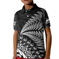 Custom Fiji New Zealand Rugby Kid Polo Shirt Cibi Dance with Black Fern LT9 Kid Black - Polynesian Pride