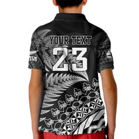 Custom Fiji New Zealand Rugby Kid Polo Shirt Cibi Dance with Black Fern LT9 - Polynesian Pride