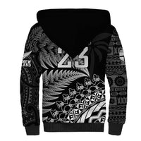 Custom Fiji New Zealand Rugby Sherpa Hoodie Cibi Dance with Black Fern LT9 - Polynesian Pride