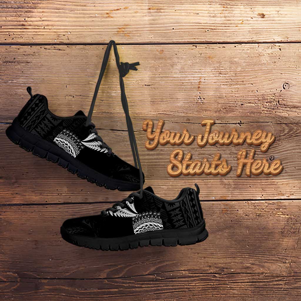Custom Fiji New Zealand Rugby Sneakers Cibi Dance with Black Fern LT9