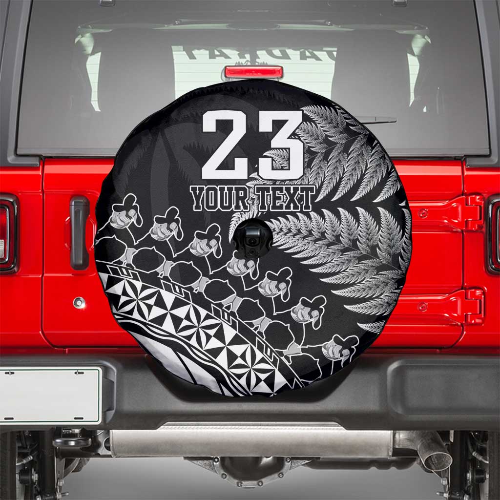 Custom Fiji New Zealand Rugby Spare Tire Cover Cibi Dance with Black Fern LT9 - Polynesian Pride