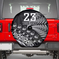 Custom Fiji New Zealand Rugby Spare Tire Cover Cibi Dance with Black Fern LT9 - Polynesian Pride