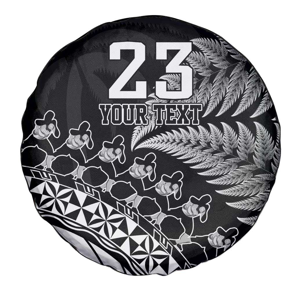 Custom Fiji New Zealand Rugby Spare Tire Cover Cibi Dance with Black Fern LT9 - Polynesian Pride