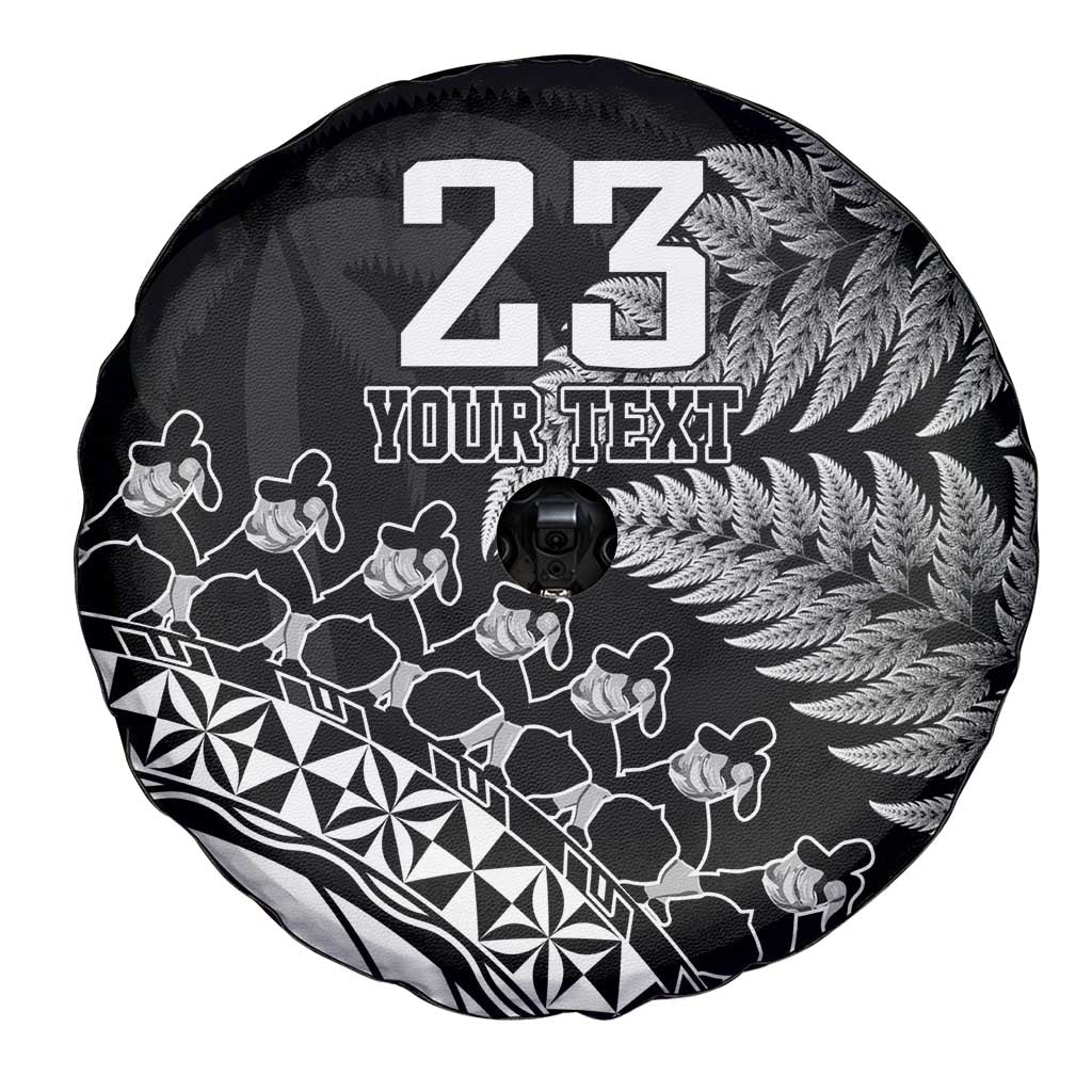 Custom Fiji New Zealand Rugby Spare Tire Cover Cibi Dance with Black Fern LT9 - Polynesian Pride