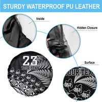 Custom Fiji New Zealand Rugby Spare Tire Cover Cibi Dance with Black Fern LT9 - Polynesian Pride