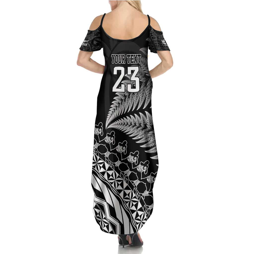 Custom Fiji New Zealand Rugby Summer Maxi Dress Cibi Dance with Black Fern LT9 - Polynesian Pride