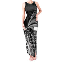 Custom Fiji New Zealand Rugby Tank Maxi Dress Cibi Dance with Black Fern LT9 Women Black - Polynesian Pride