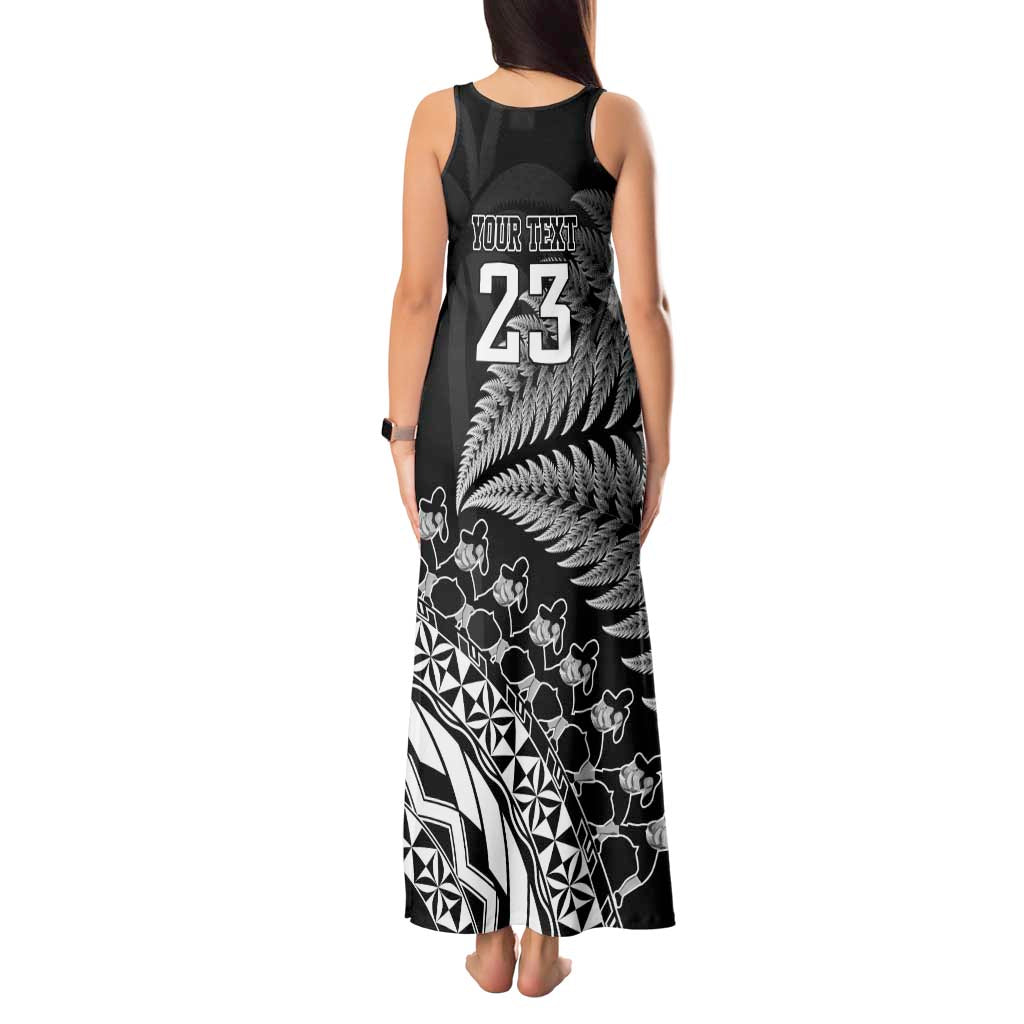 Custom Fiji New Zealand Rugby Tank Maxi Dress Cibi Dance with Black Fern LT9 - Polynesian Pride