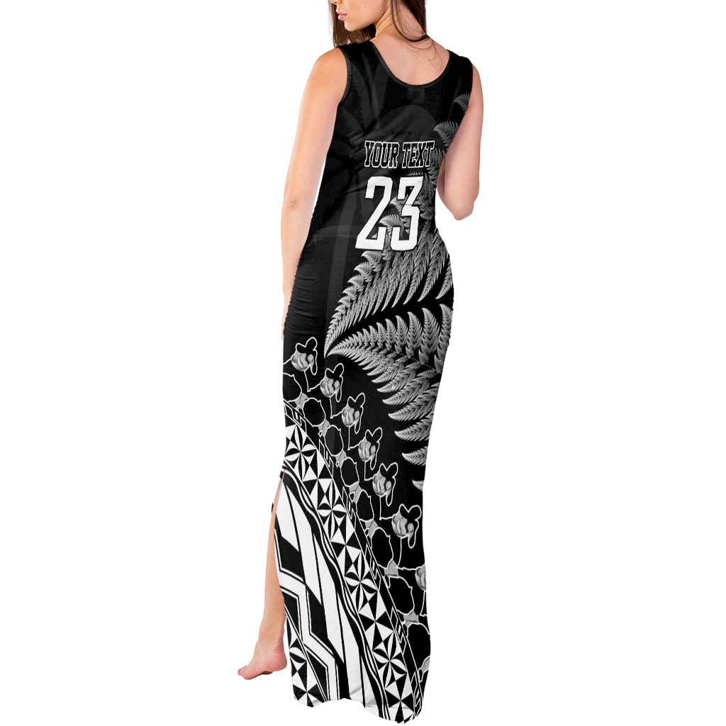 Custom Fiji New Zealand Rugby Tank Maxi Dress Cibi Dance with Black Fern LT9 - Polynesian Pride