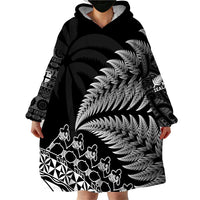 Custom Fiji New Zealand Rugby Wearable Blanket Hoodie Cibi Dance with Black Fern LT9 - Polynesian Pride
