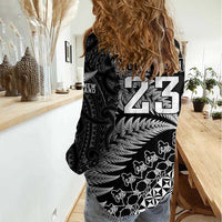 Custom Fiji New Zealand Rugby Women Casual Shirt Cibi Dance with Black Fern LT9 - Polynesian Pride