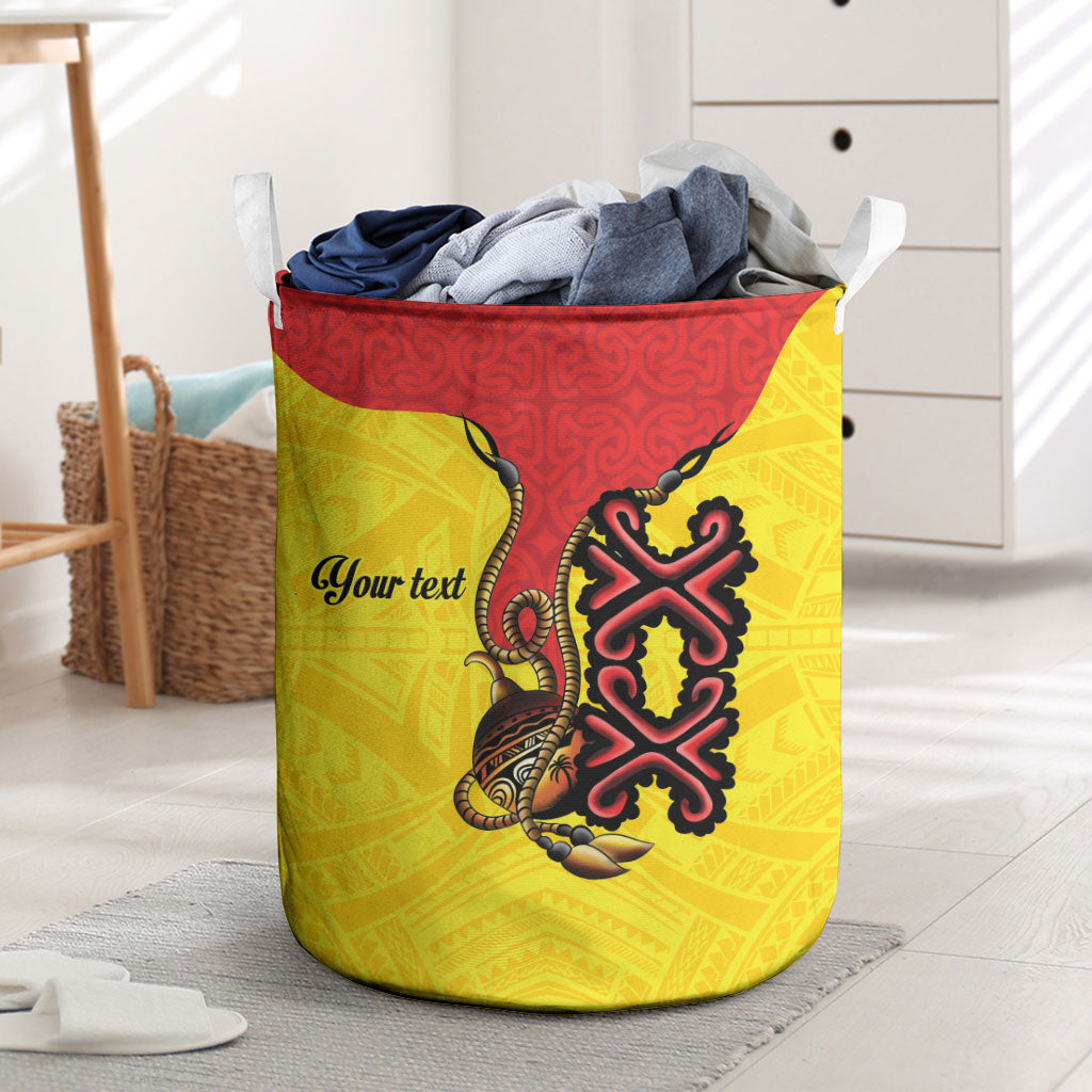 Personalised Papua New Guinea Oro Necklace Laundry Basket Gold Melanesia Traditional Pattern LT9 Gold - Polynesian Pride