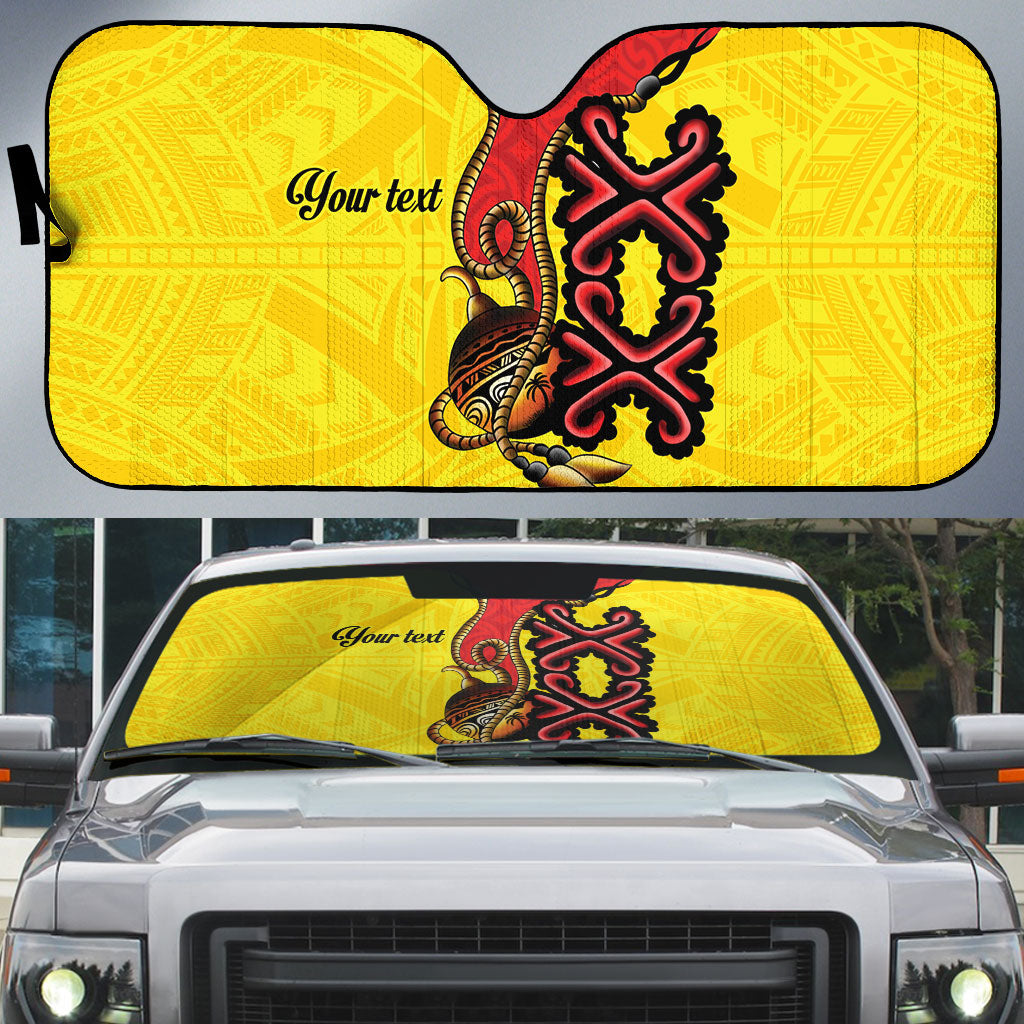 Personalised Papua New Guinea Oro Necklace Auto Sun Shade Gold Melanesia Traditional Pattern LT9 Gold - Polynesian Pride