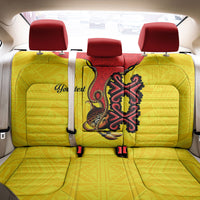 Personalised Papua New Guinea Oro Necklace Back Car Seat Cover Gold Melanesia Traditional Pattern LT9 - Polynesian Pride