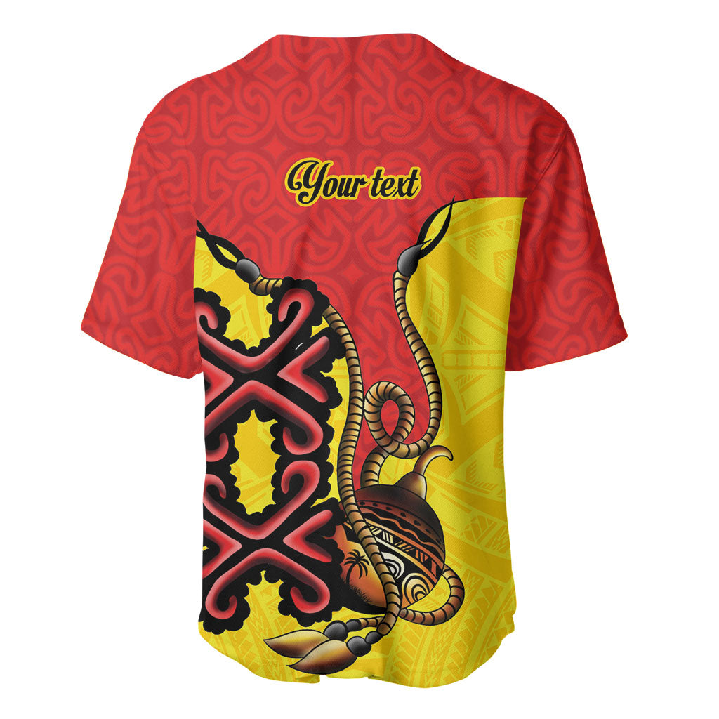 Personalised Papua New Guinea Oro Necklace Baseball Jersey Gold Melanesia Traditional Pattern LT9 - Polynesian Pride