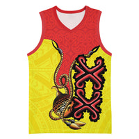 Personalised Papua New Guinea Oro Necklace Basketball Jersey Gold Melanesia Traditional Pattern LT9 Unisex Gold - Polynesian Pride