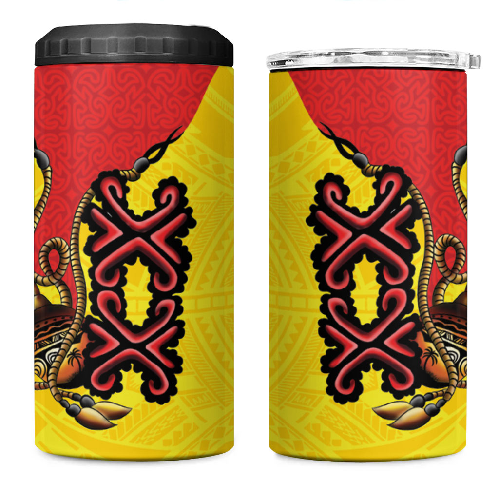 Personalised Papua New Guinea Oro Necklace 4 in 1 Can Cooler Tumbler Gold Melanesia Traditional Pattern LT9 One Size: 16 oz Gold - Polynesian Pride