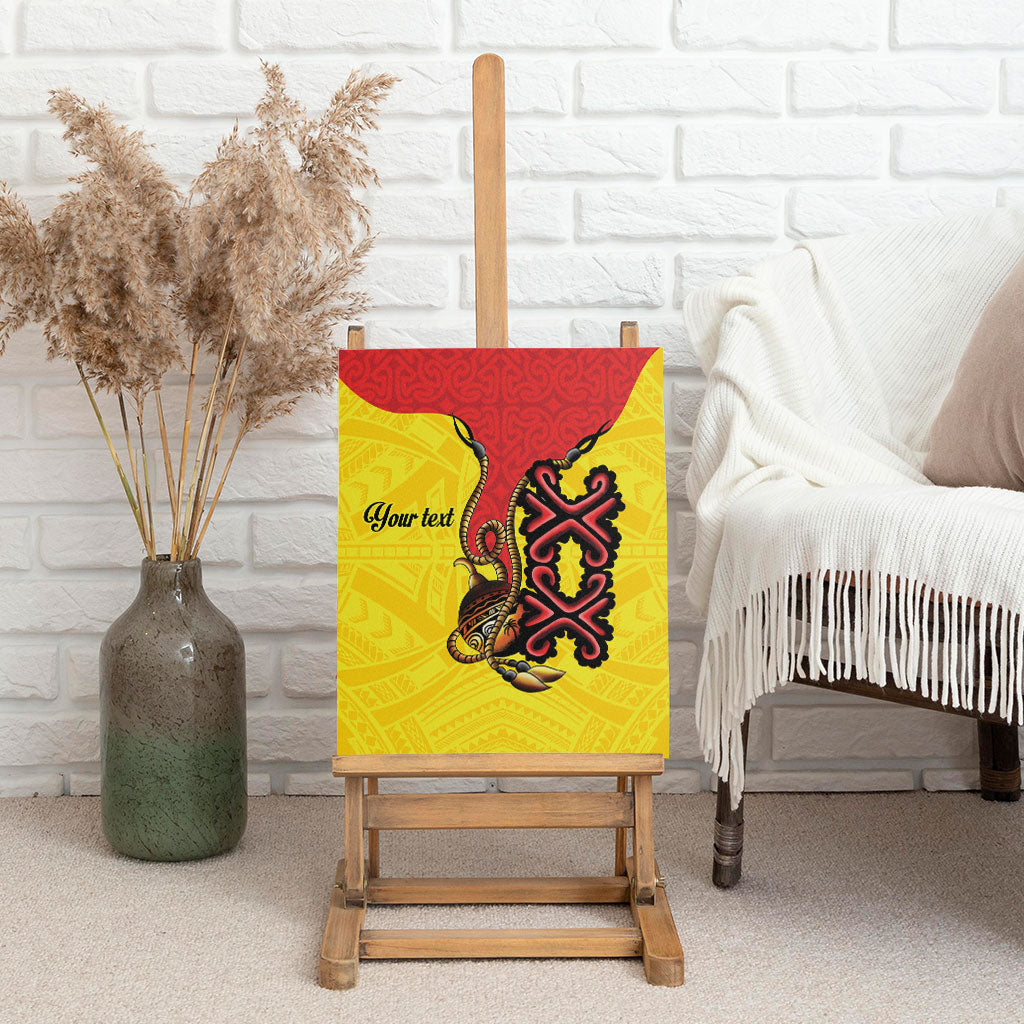 Personalised Papua New Guinea Oro Necklace Canvas Wall Art Gold Melanesia Traditional Pattern LT9 - Polynesian Pride