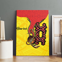 Personalised Papua New Guinea Oro Necklace Canvas Wall Art Gold Melanesia Traditional Pattern LT9 - Polynesian Pride