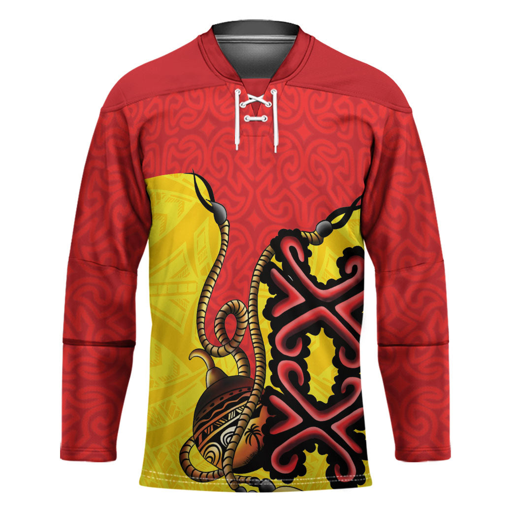 Personalised Papua New Guinea Oro Necklace Hockey Jersey Gold Melanesia Traditional Pattern LT9 Unisex Gold - Polynesian Pride