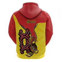 Personalised Papua New Guinea Oro Necklace Hoodie Gold Melanesia Traditional Pattern LT9 - Polynesian Pride
